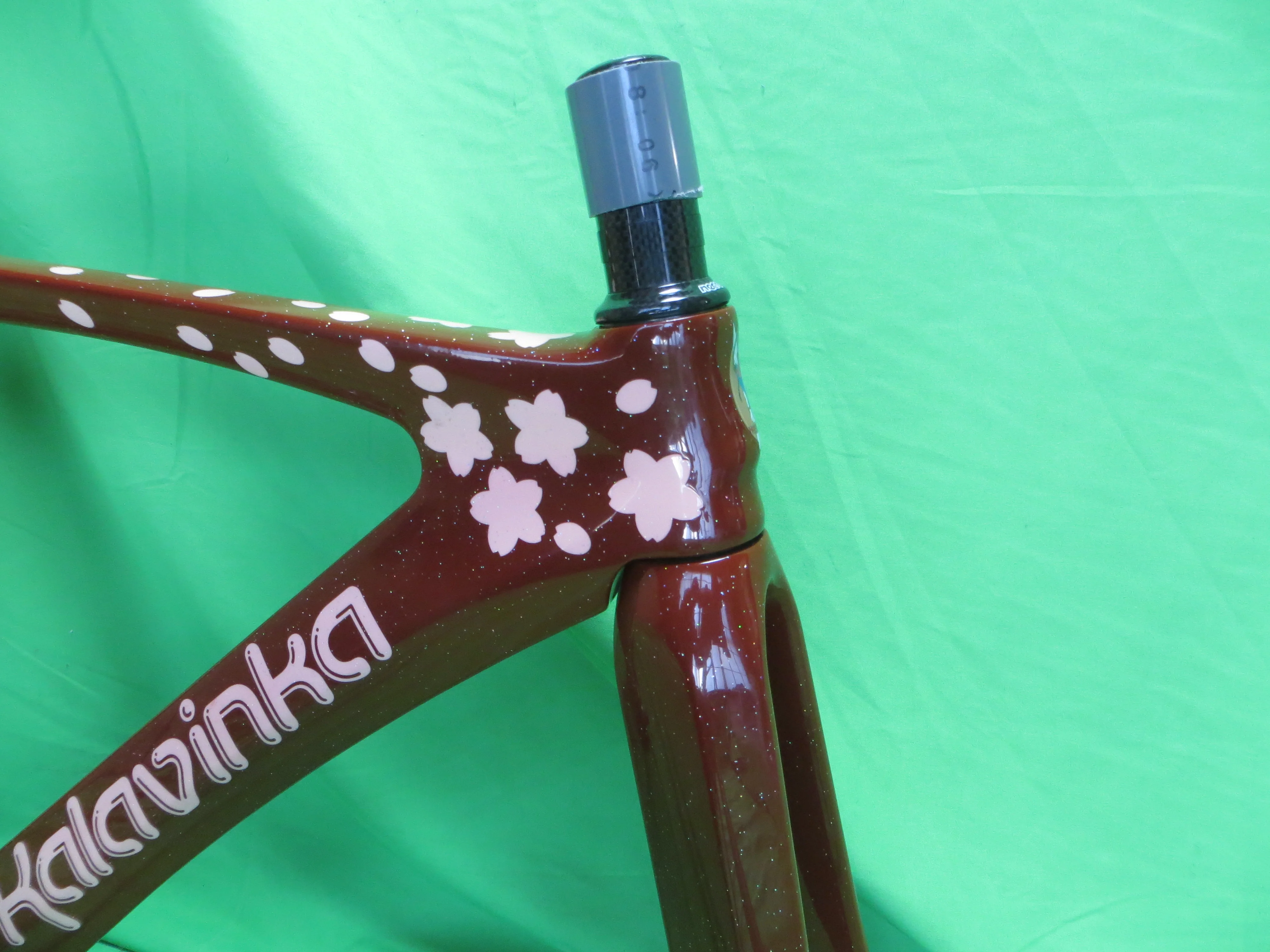 Rare! Kalavinka Girl'S Keirin Carbon Track Frame // Dark Red with Rainbow Flake // 47cm NJS Approved - Image 9