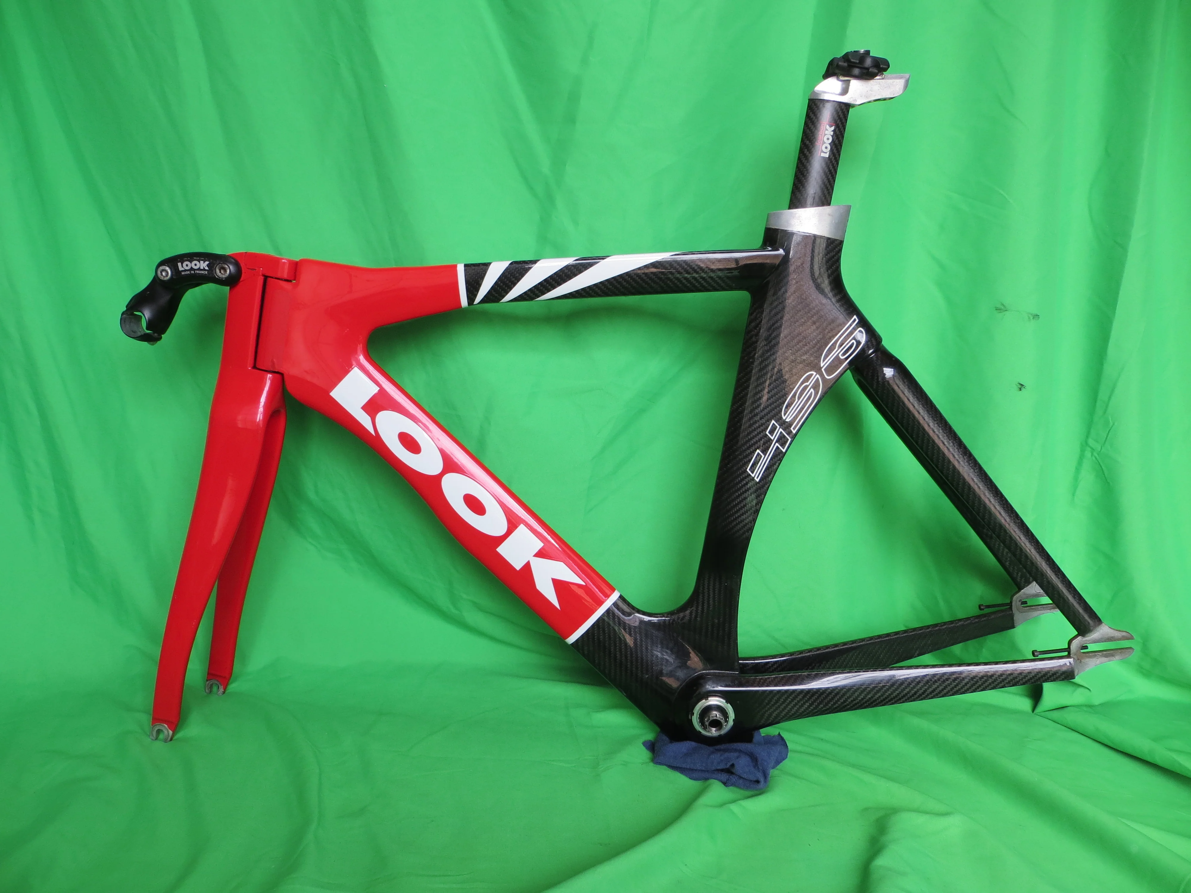 Super Rare! Look 496 Carbon Track Frame Japan National Team Athens Olympics Version // Black/Red // 52cm