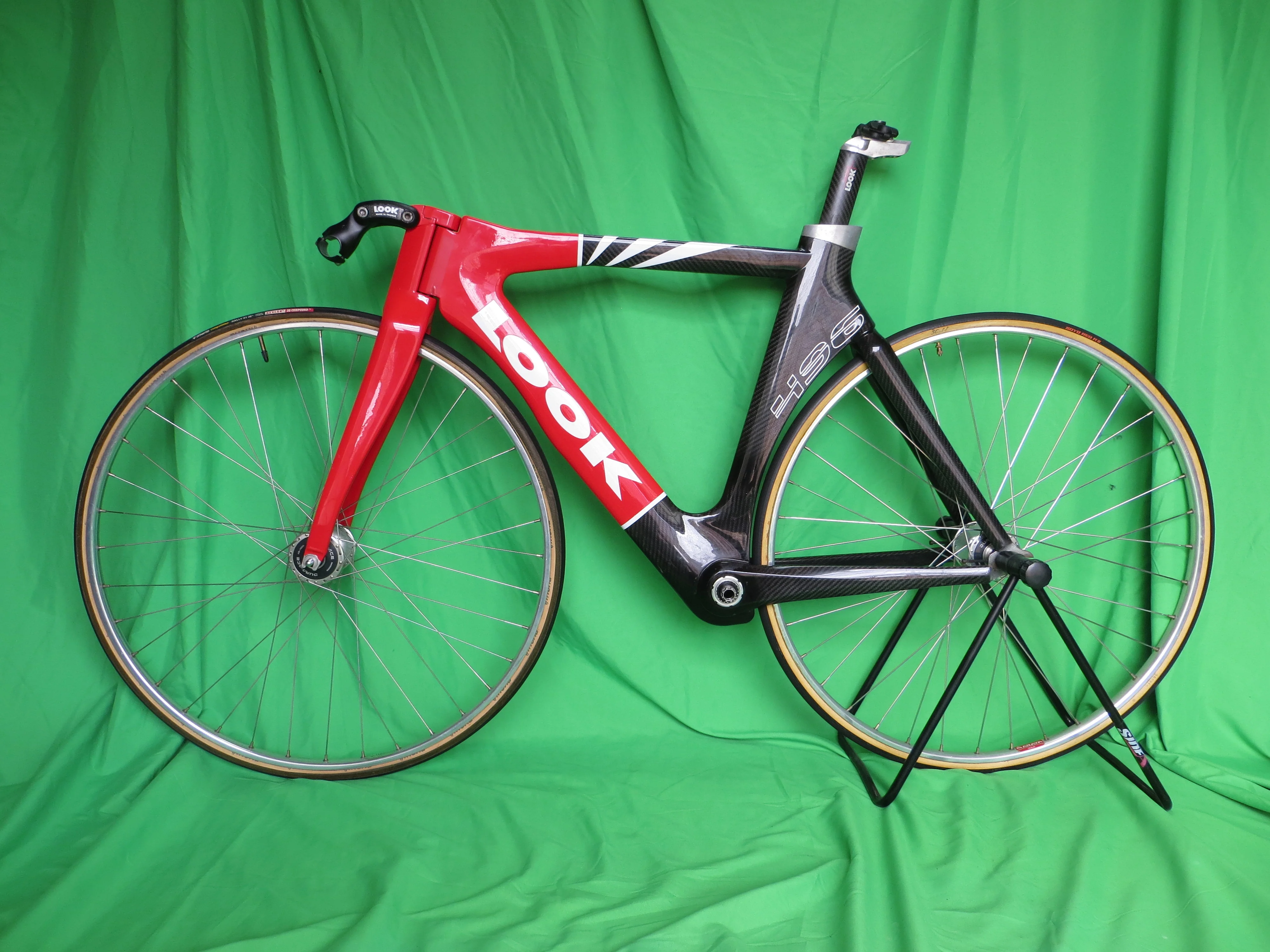 Super Rare! Look 496 Carbon Track Frame Japan National Team Athens Olympics Version // Black/Red // 52cm - Image 16