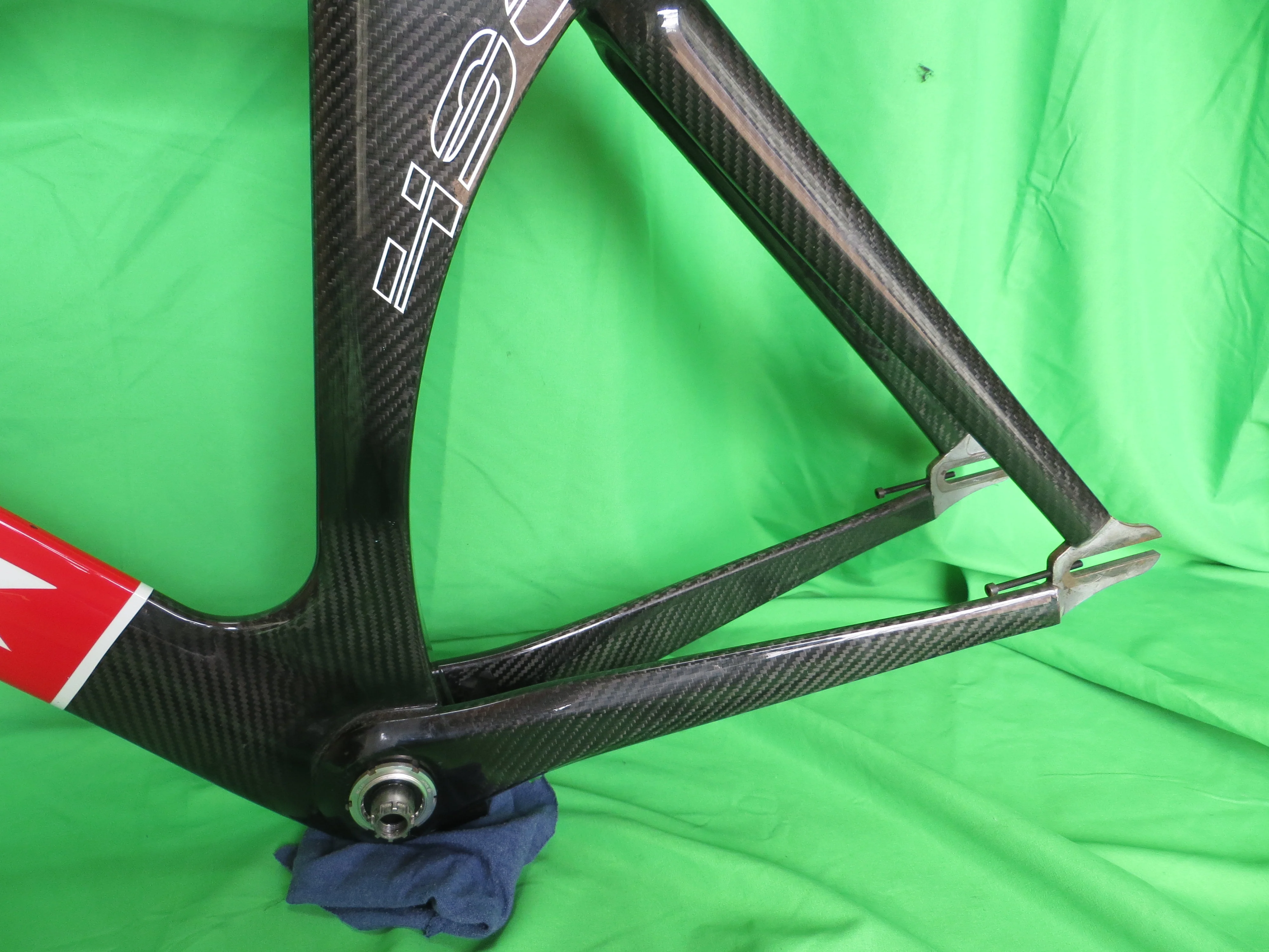 Super Rare! Look 496 Carbon Track Frame Japan National Team Athens Olympics Version // Black/Red // 52cm - Image 7