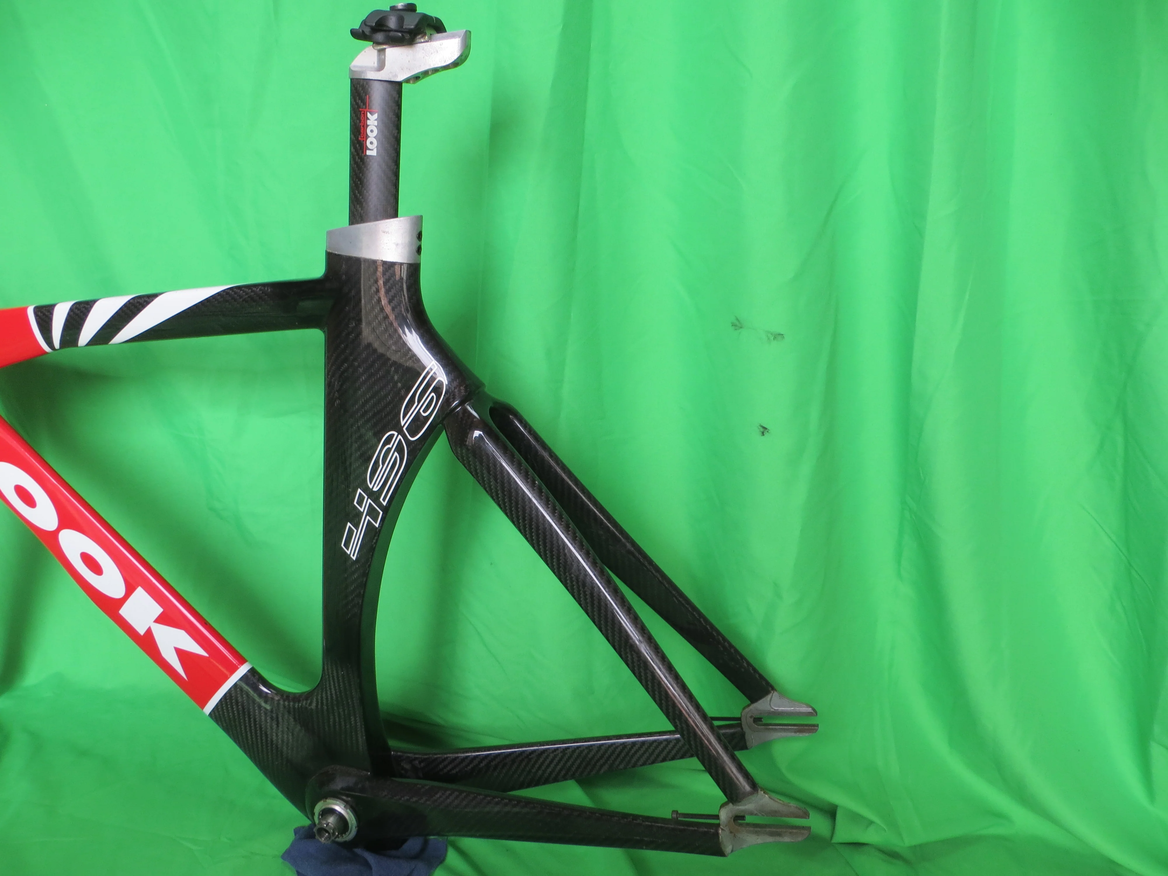 Super Rare! Look 496 Carbon Track Frame Japan National Team Athens Olympics Version // Black/Red // 52cm - Image 8