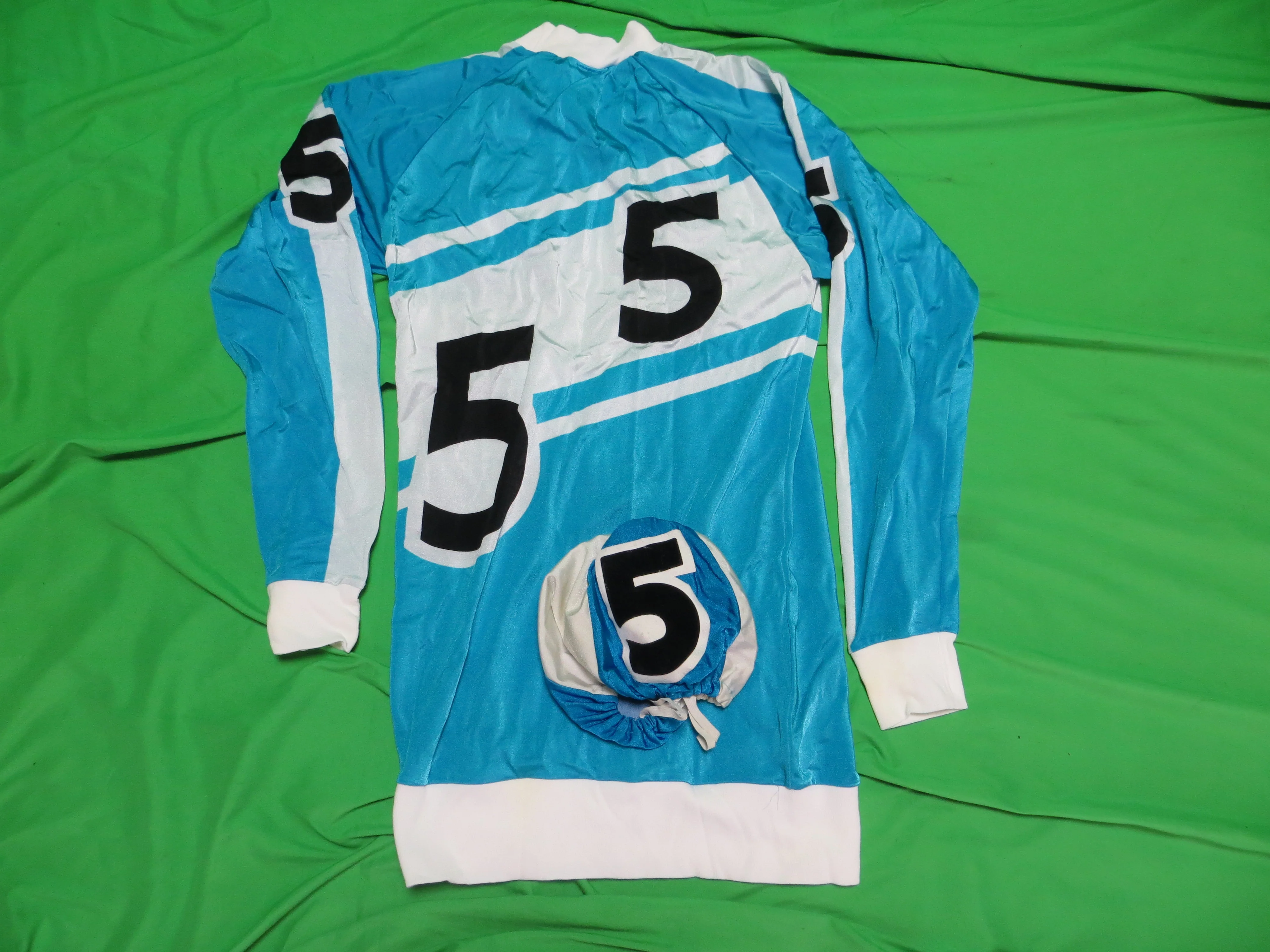 Rare! Vintage Authentic Keirin Jersey Japanese LL Size (American L) + Helmet Cover