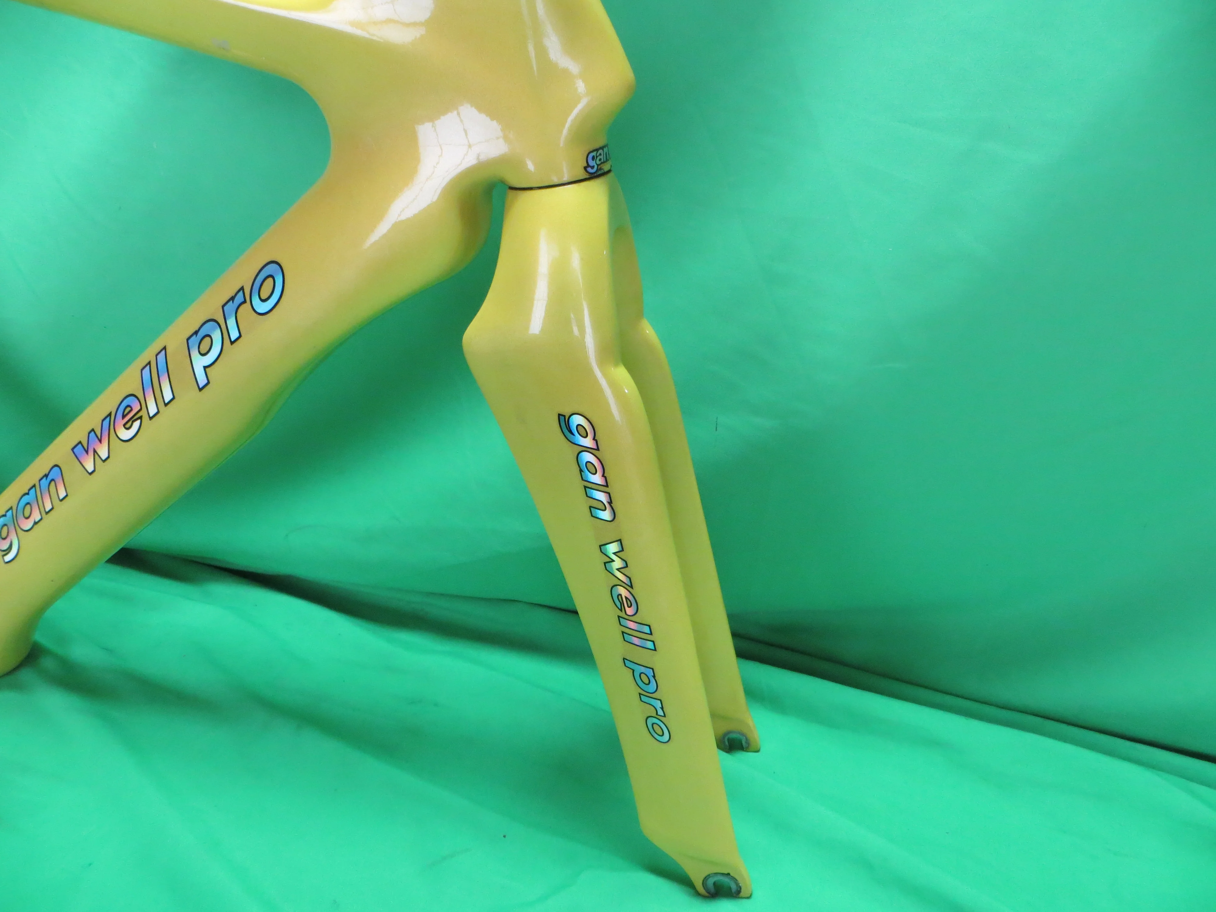 Super Rare! Gan Well Pro Japan National Team Carbon Track Frame Non NJS // Yellow // 51.5cm - Image 11