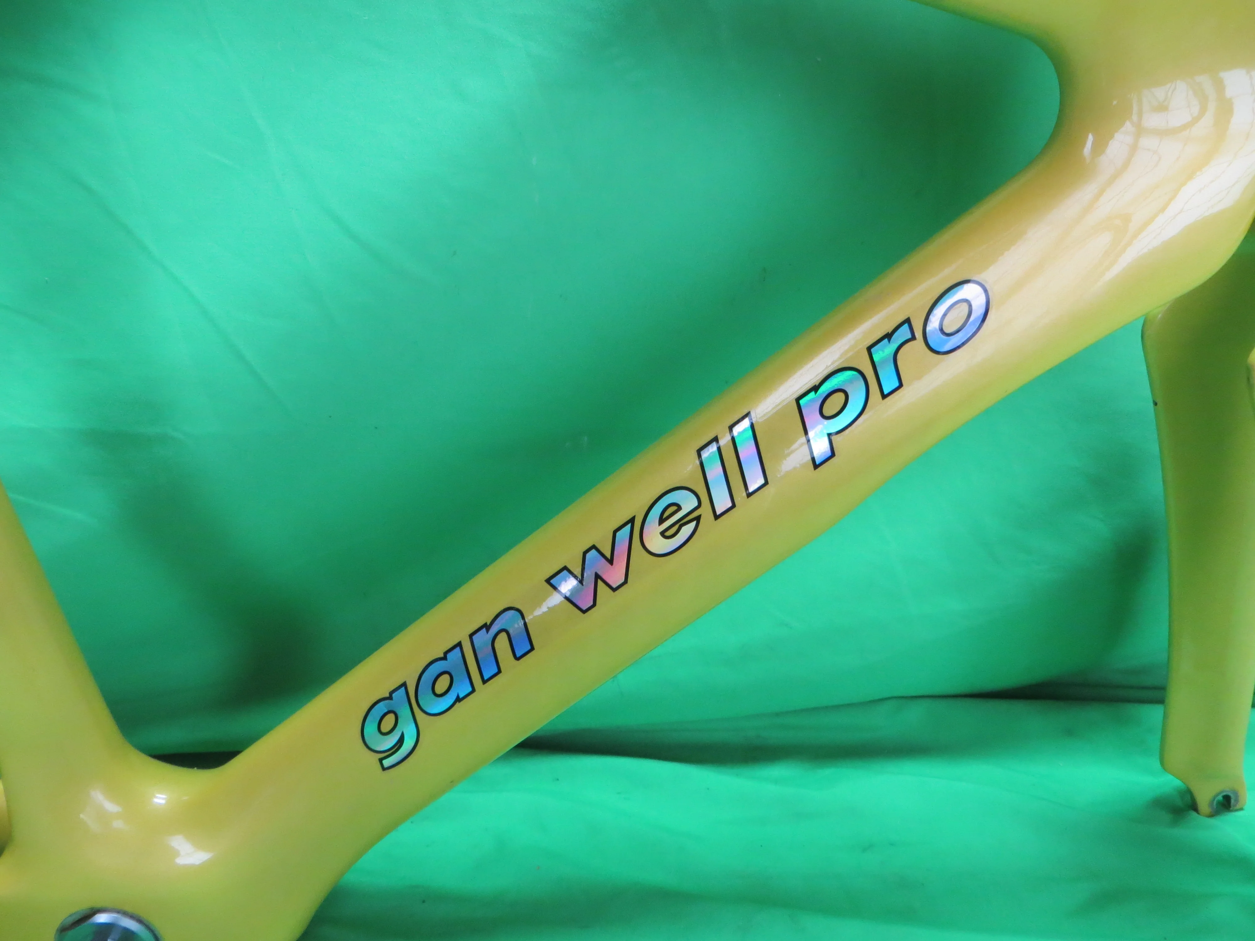 Super Rare! Gan Well Pro Japan National Team Carbon Track Frame Non NJS // Yellow // 51.5cm - Image 14