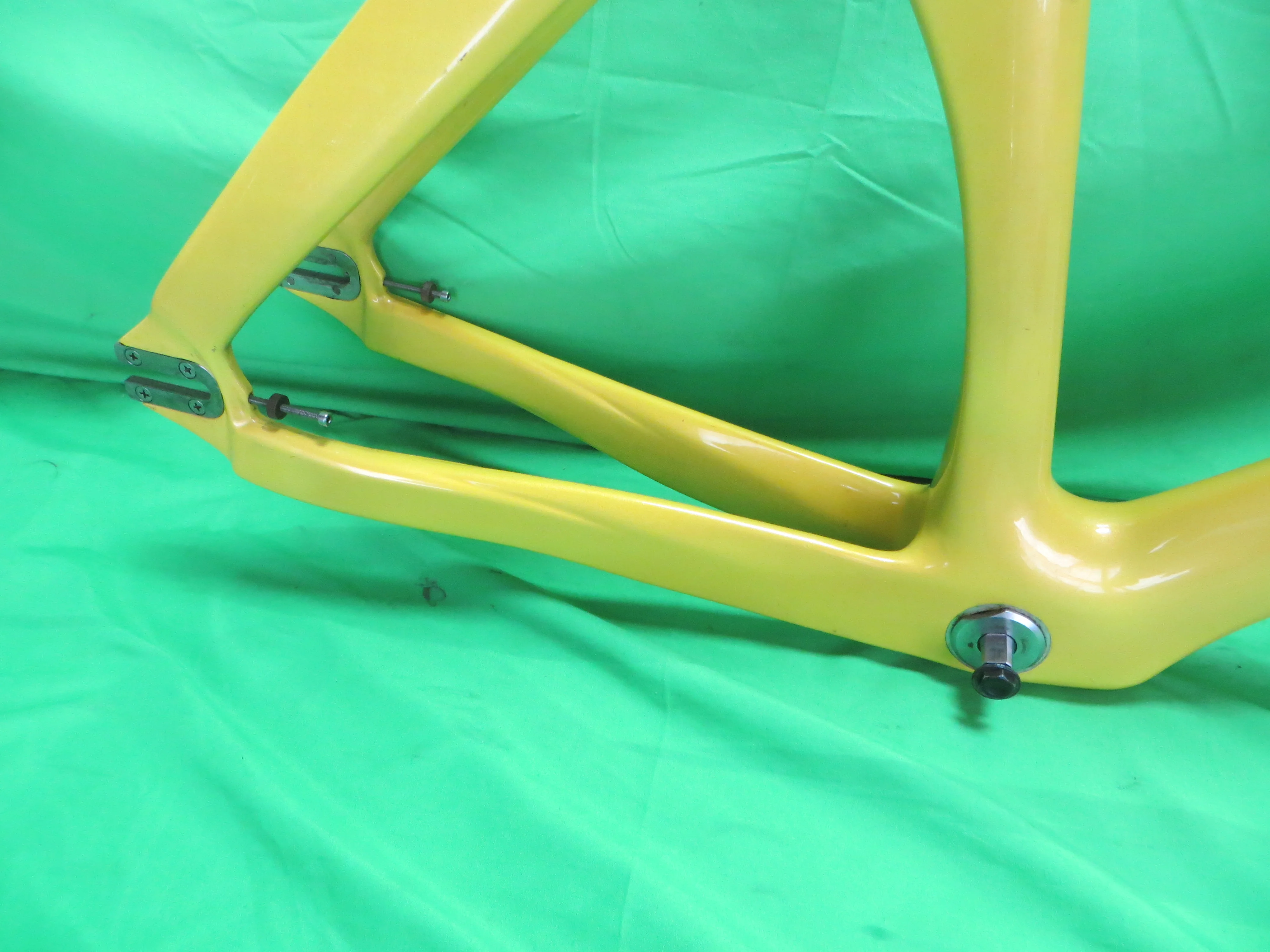 Super Rare! Gan Well Pro Japan National Team Carbon Track Frame Non NJS // Yellow // 51.5cm - Image 15