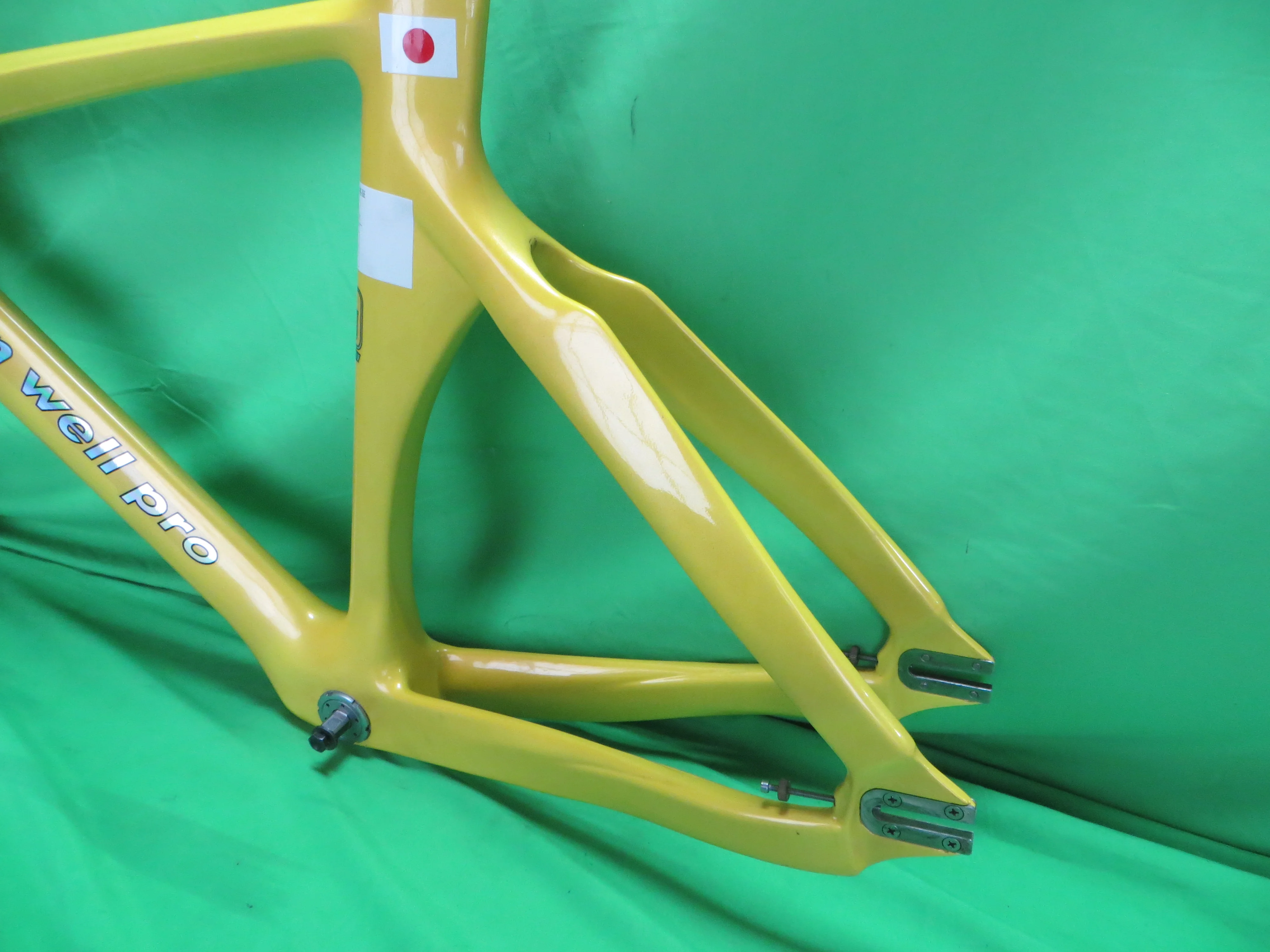 Super Rare! Gan Well Pro Japan National Team Carbon Track Frame Non NJS // Yellow // 51.5cm - Image 9