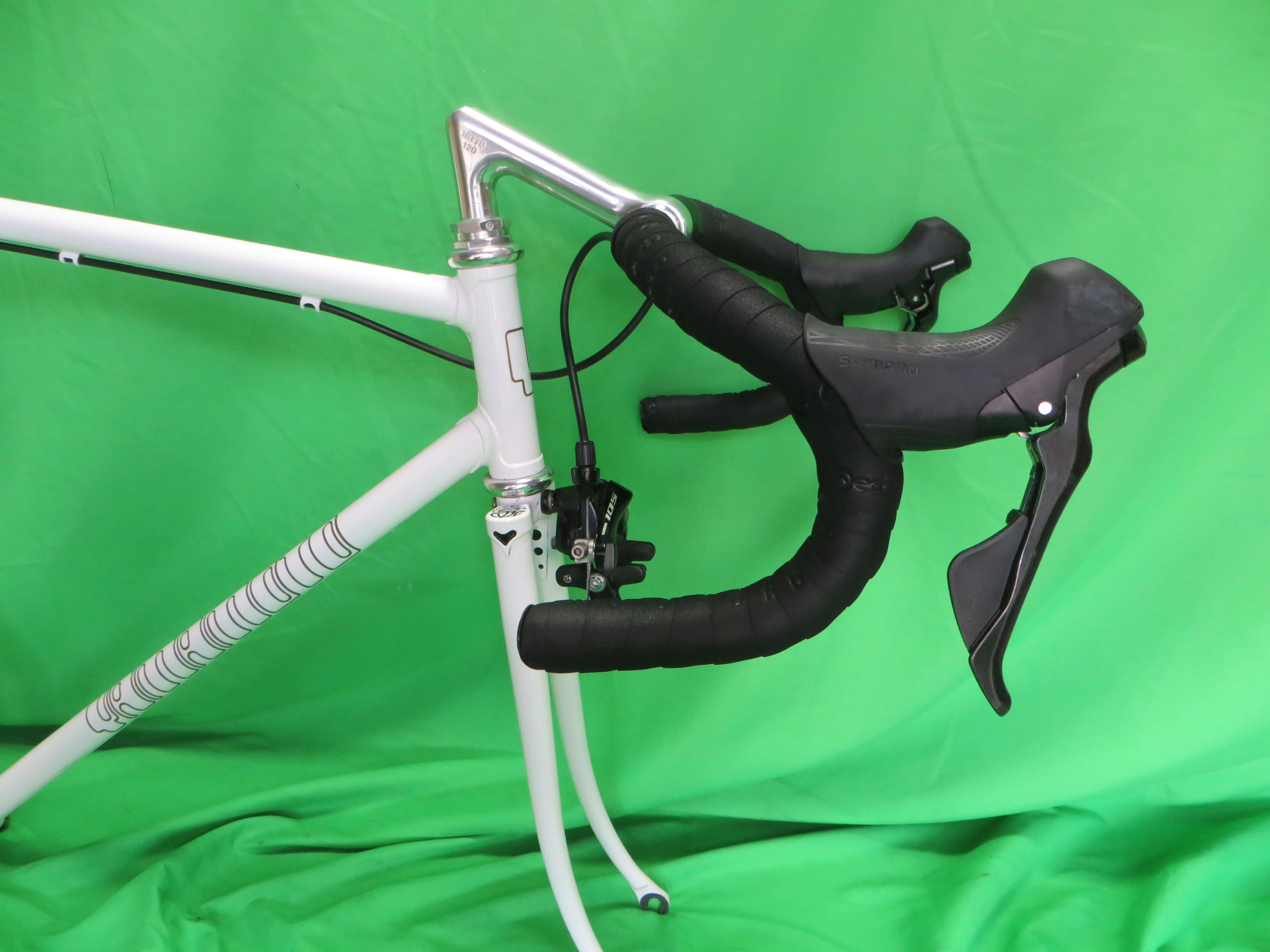 Yamamoto Drilled For Brakes // White // 53.5cm + Shiamano 105 Brakes - Image 14